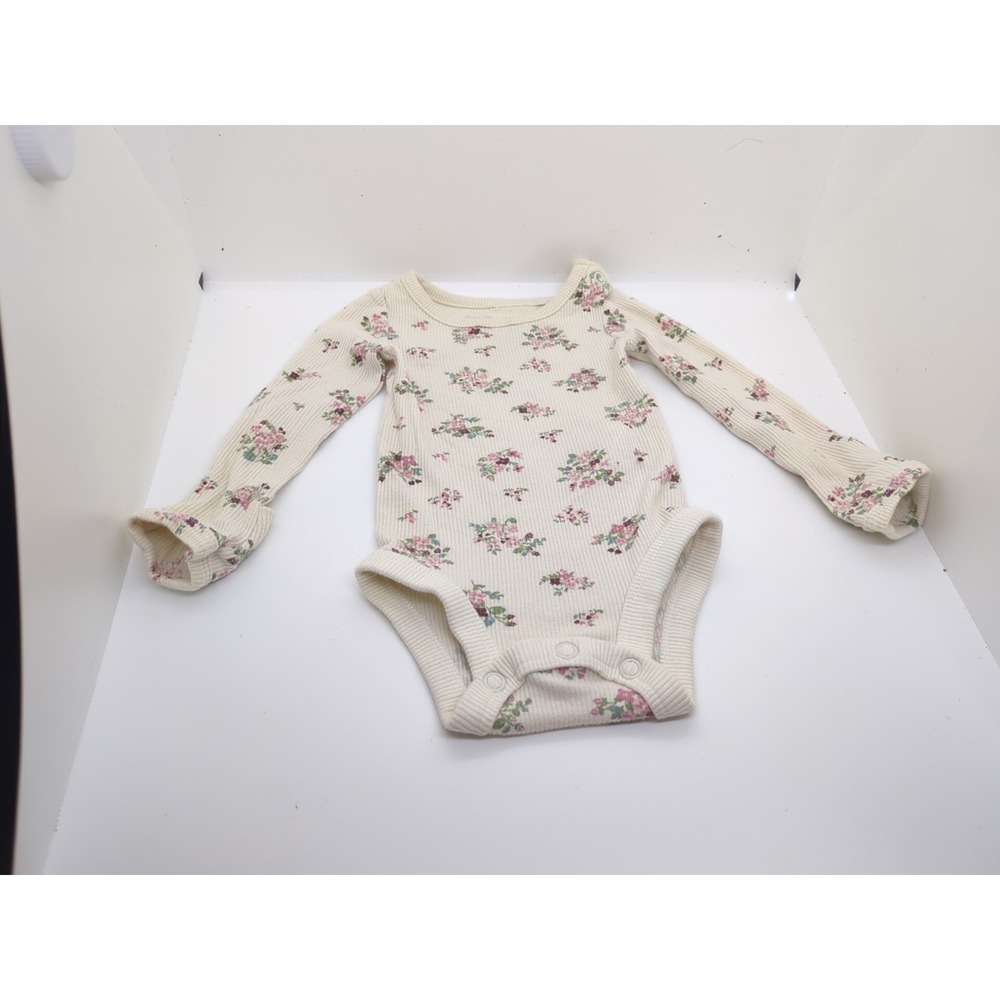 Little Planet Organic baby one-piece bodysuit, Long sleeved, Floral Print, NB